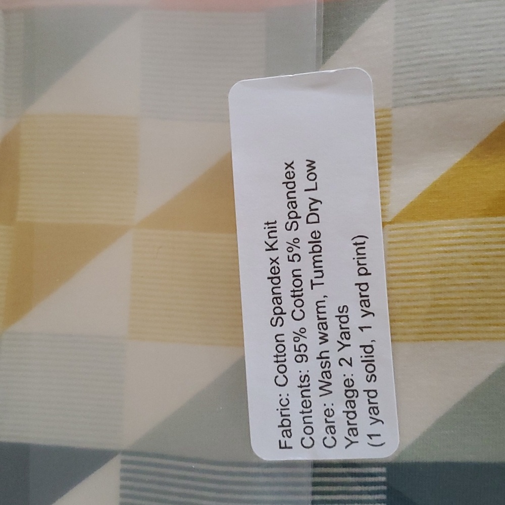 Fabric- 2 Yds total, solid + print - cotton spandex - Picture 5 of 5